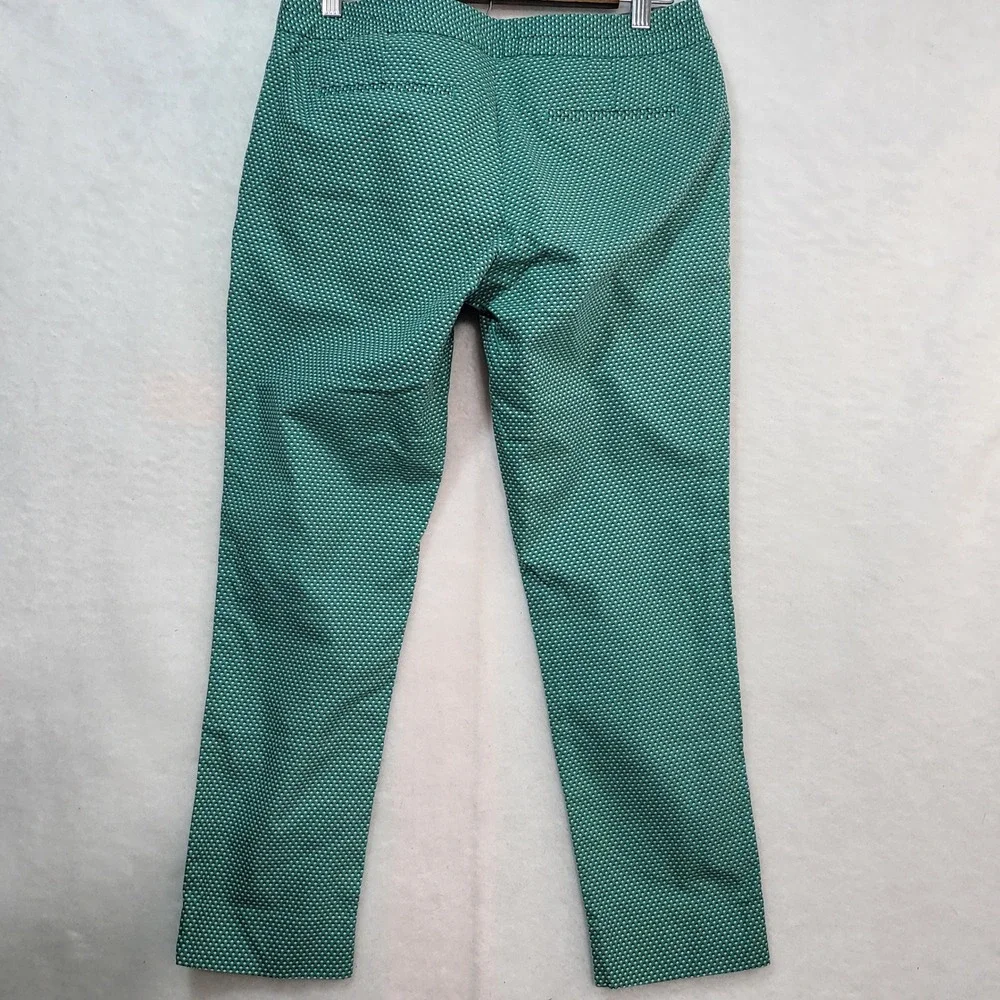 Banana Republic Hampton Fit Green Geometric Diamond‎ Ankle Pants Womens 4 Slim